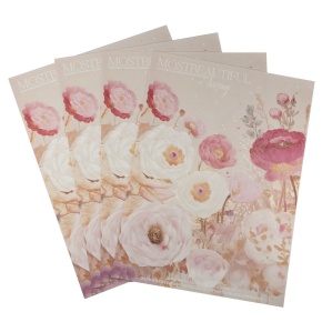 Бумага для цветов Флора 100гр/м2, 15 листов, 38х52см, бежевый/ розовый в интернет-магазине флористических аксессуаров Азалия Декор