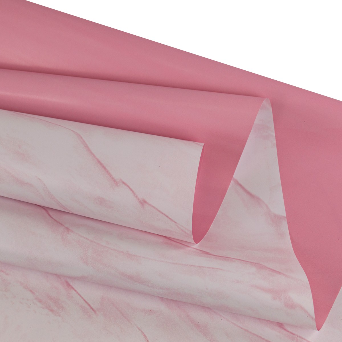 Пленка матовая двусторонняя Мрамор 60 см 10 м, розовый в интернет-магазине флористических аксессуаров Азалия Декор