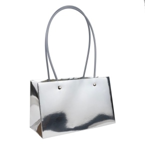 Пакет для цветов водостойкий (крафт), 22х10,5х13,5см (в уп. 10шт.), серебряный в интернет-магазине флористических аксессуаров Азалия Декор