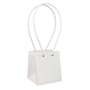 Пакет для цветов водостойкий (крафт), 11,5х10,5х13см (в уп. 10шт.), белый в интернет-магазине флористических аксессуаров Азалия Декор