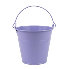 Кашпо Три Линии Ведерко с ручкой (металл), D13,5xH11,5см, сиреневый в интернет-магазине флористических аксессуаров Азалия Декор