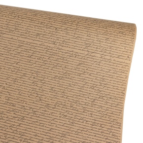 Бумага упаковочная крафт Рукопись 60гр, 70 см 10 м, натуральный/черный в интернет-магазине флористических аксессуаров Азалия Декор