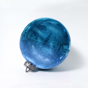 Украшение Шар с глиттером (пластик), D20см, синий в интернет-магазине флористических аксессуаров Азалия Декор