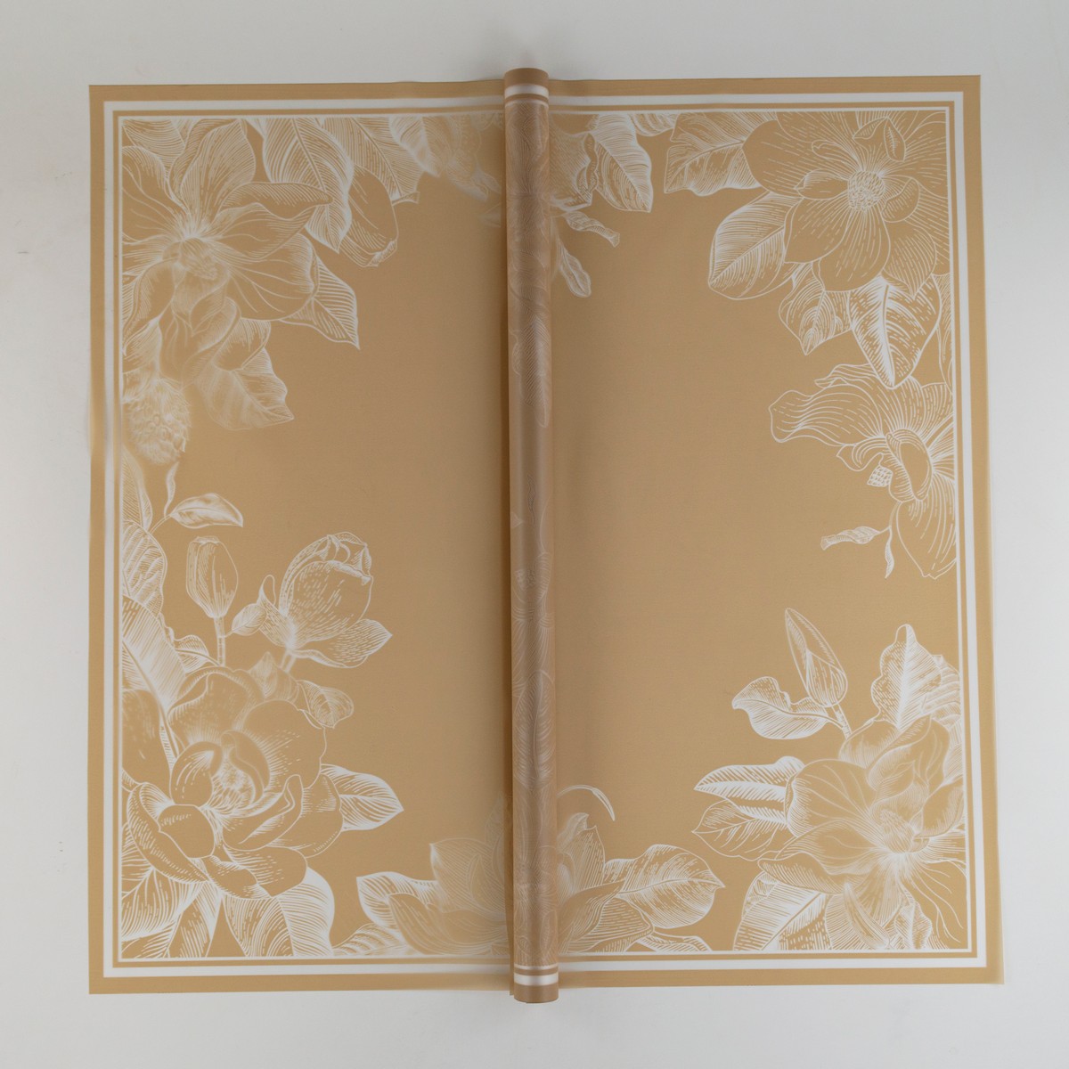 Пленка матовая Цветы 60мкр, 20 листов, 57х57см, кофейный в интернет-магазине флористических аксессуаров Азалия Декор