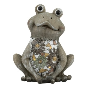 Садовая фигура Лягушка (керамика), H32x26х18см, серый в интернет-магазине флористических аксессуаров Азалия Декор