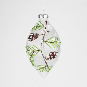 Украшение подвесное Луковица (стекло), Н14х8см, белый в интернет-магазине флористических аксессуаров Азалия Декор