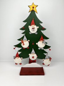 Украшение подвесное Санта (дерево), Н13,5х8,3см, в асс., белый в интернет-магазине флористических аксессуаров Азалия Декор