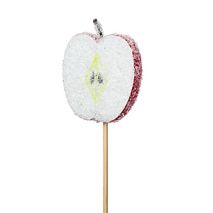 Яблочный ломтик засахаренный на вставке, 6х50см, красный в интернет-магазине флористических аксессуаров Азалия Декор