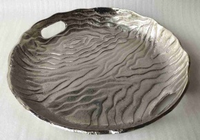 Поднос (металл), D35хH5см, серебряный в интернет-магазине флористических аксессуаров Азалия Декор