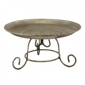 Блюдо на подставке (металл), D20xH10см, серебряный в интернет-магазине флористических аксессуаров Азалия Декор