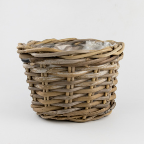 Кашпо плетеное (ротанг),25х17хН15см, серый в интернет-магазине флористических аксессуаров Азалия Декор