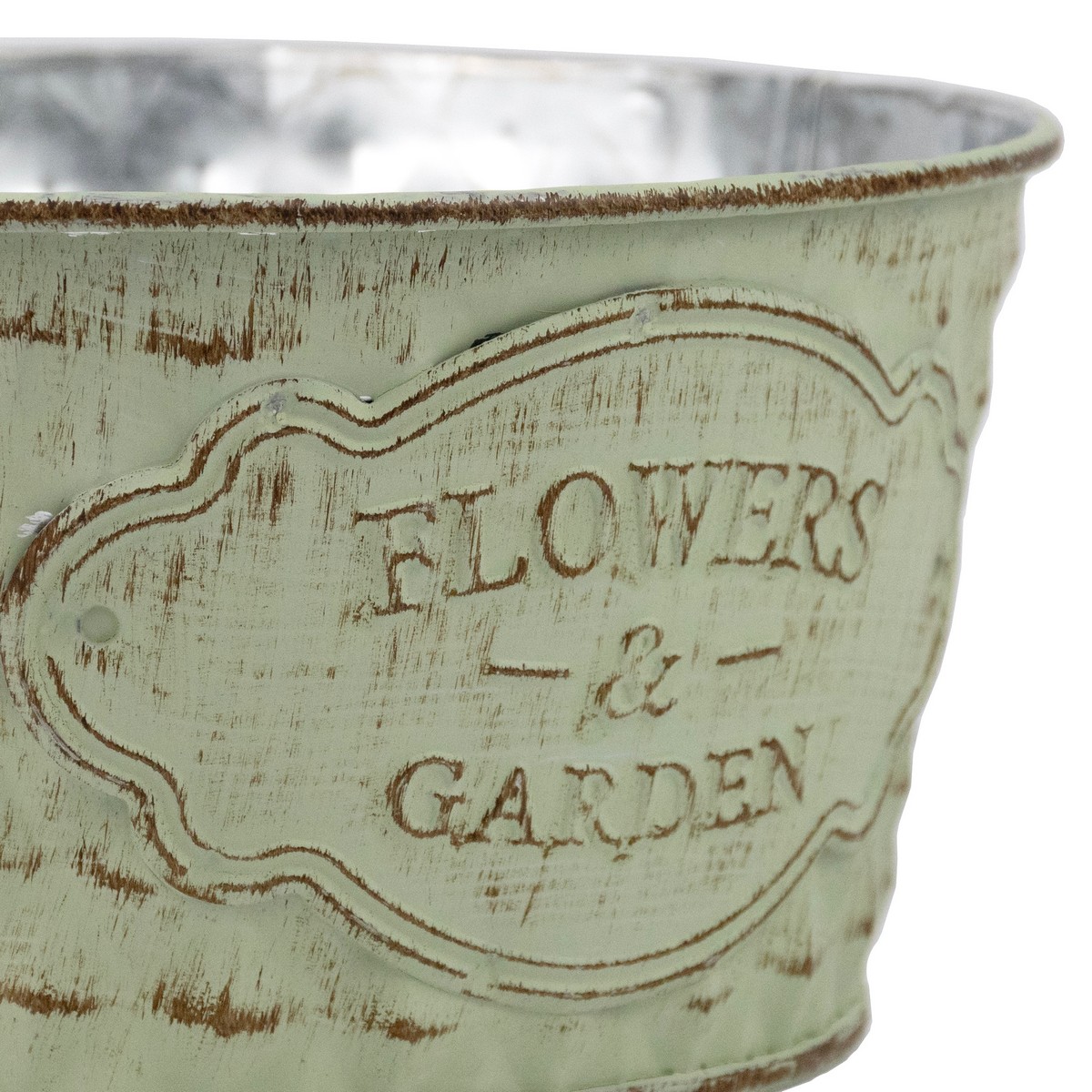 Кашпо (металл), D16xH8см, зеленый в интернет-магазине флористических аксессуаров Азалия Декор