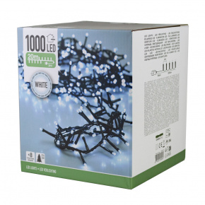 Гирлянда светодиодная 20м, 1000 ламп, белый свет, шнур 3м, зел. в интернет-магазине флористических аксессуаров Азалия Декор