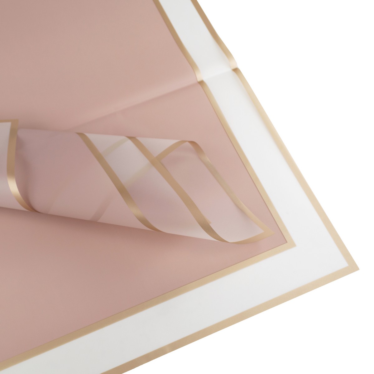 Пленка матовая с каймой 50мкр, 20 листов, 58х58см, пудровый в интернет-магазине флористических аксессуаров Азалия Декор