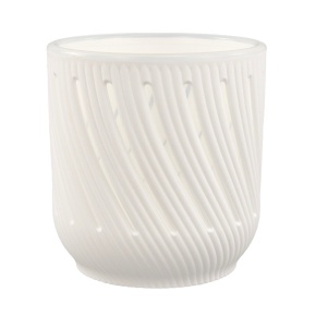 Кашпо Флер со вставкой (пластик), D17xH17,5см, 3,1л, белый в интернет-магазине флористических аксессуаров Азалия Декор