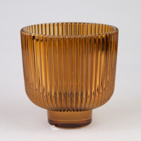 Подсвечник Сесилио (стекло), D8xH9см, карамельный в интернет-магазине флористических аксессуаров Азалия Декор