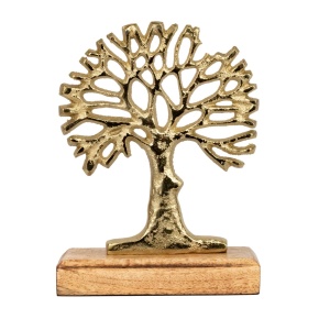 Сувенир Дерево (металл/дерево), H18x12см, золотой в интернет-магазине флористических аксессуаров Азалия Декор