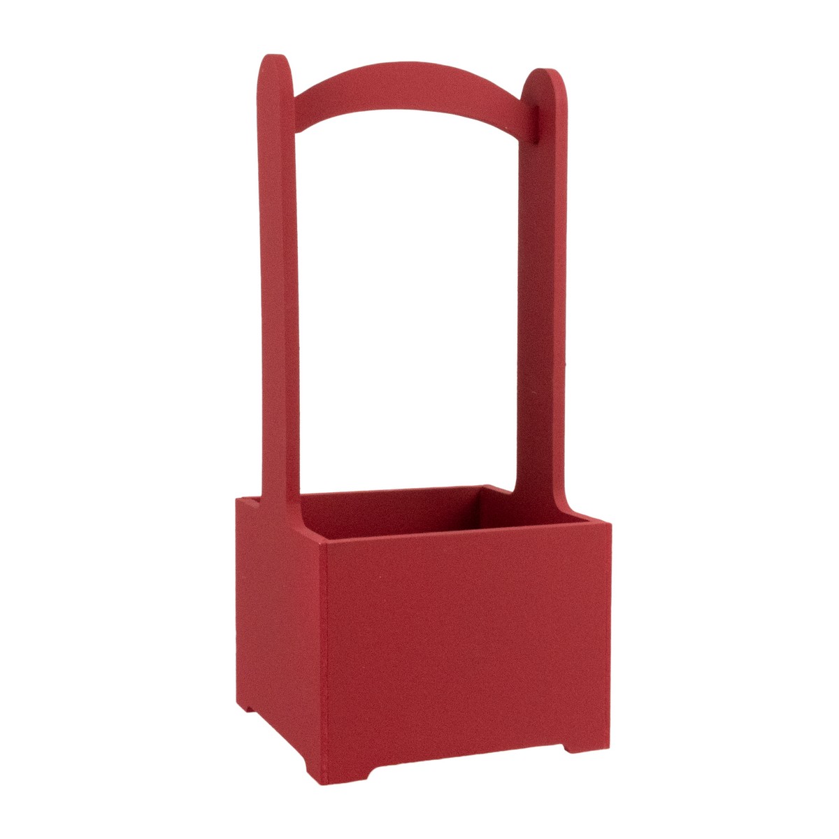 Корзина (дерево), 14х14х30см, бордовый в интернет-магазине флористических аксессуаров Азалия Декор