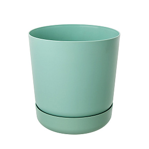 Цв. горшок с поддоном Satina (пластик), D15xH16,8см, 2,3л, гол. в интернет-магазине флористических аксессуаров Азалия Декор