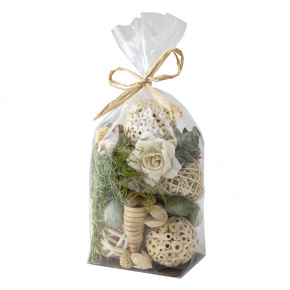 Набор сухоцветов, 230гр, белый/зеленый в интернет-магазине флористических аксессуаров Азалия Декор