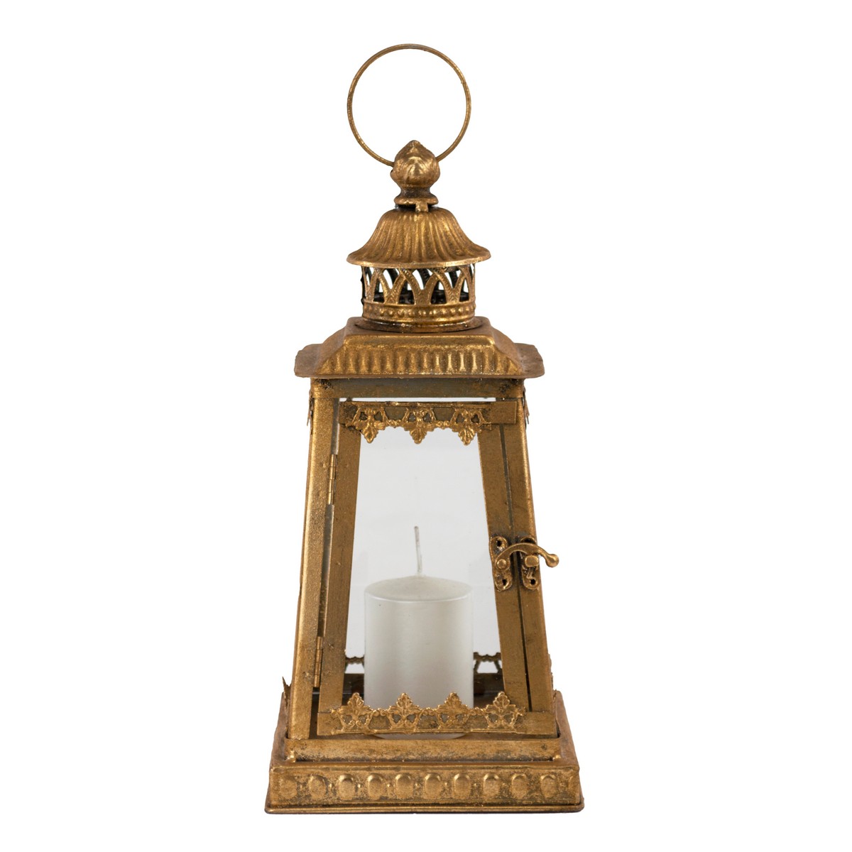 Фонарь (металл/стекло), 15,5х15,5хH32см, золотой в интернет-магазине флористических аксессуаров Азалия Декор