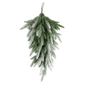 Ветка еловая Кассиопея заснеженная (PE), 115см, белый в интернет-магазине флористических аксессуаров Азалия Декор