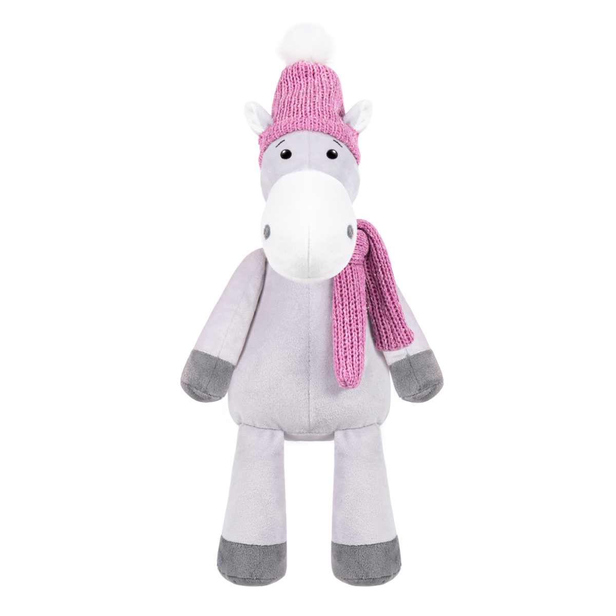 Игрушка м/н Конь Микки, 22см, серый в интернет-магазине флористических аксессуаров Азалия Декор