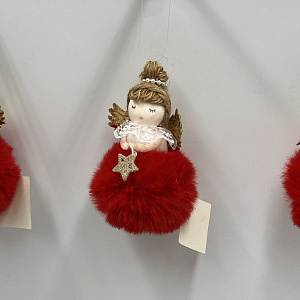 Украшение подвесное Ангел, H11см, в асс., красный в интернет-магазине флористических аксессуаров Азалия Декор
