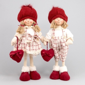 Сувенир Мальчик/Девочка, H38х15х10см, в асс., красный в интернет-магазине флористических аксессуаров Азалия Декор