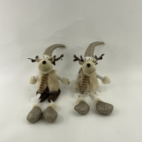 Сувенир Лось Мальчик/Девочка сидящий, Н48х18х18см, в асс., коричневый в интернет-магазине флористических аксессуаров Азалия Декор