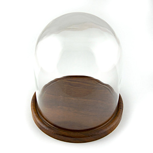Колпак на подставке (стекло/дерево), D15xH20см в интернет-магазине флористических аксессуаров Азалия Декор