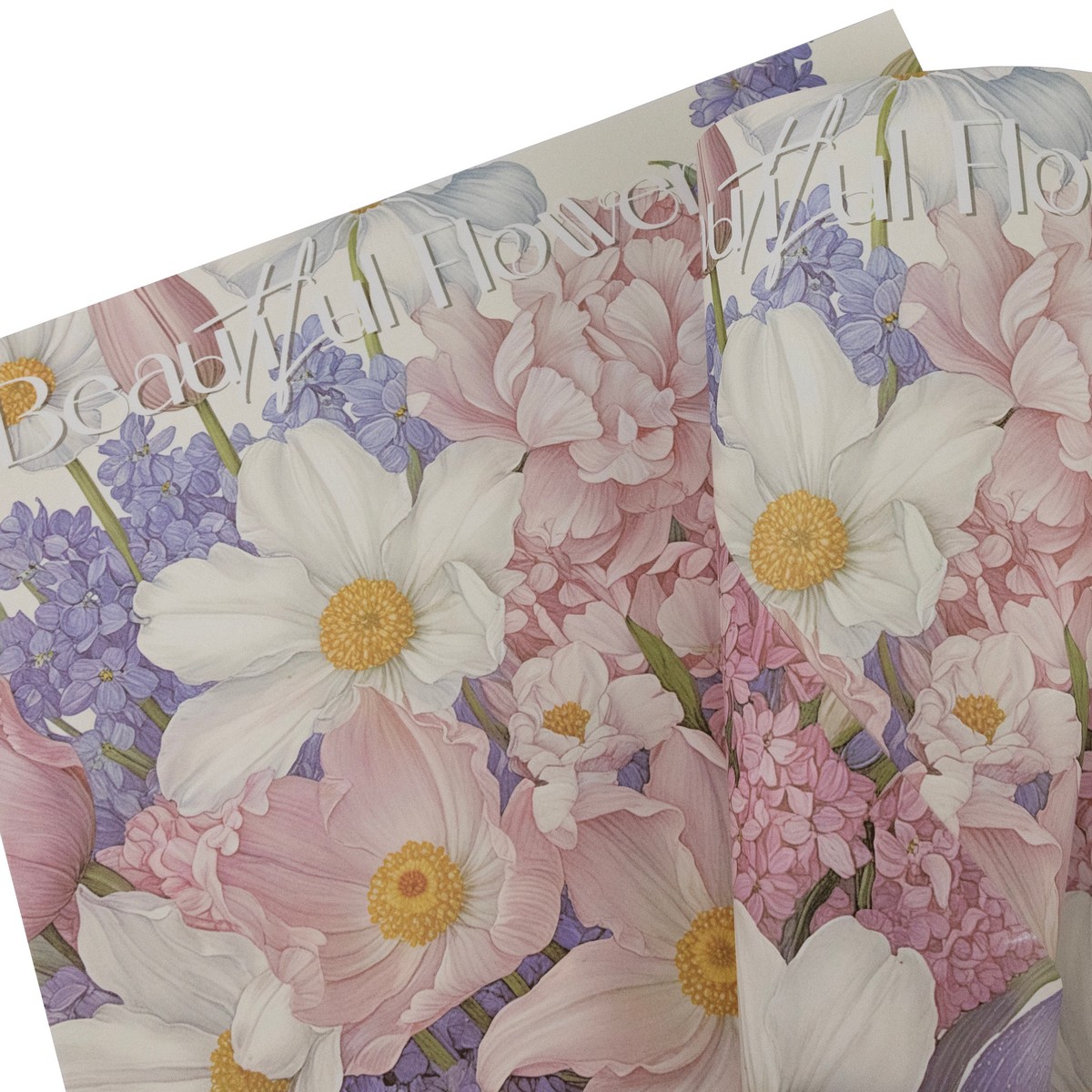 Бумага для цветов Флора 100гр/м2, 15 листов, 38х52см, сиреневый/ розовый в интернет-магазине флористических аксессуаров Азалия Декор