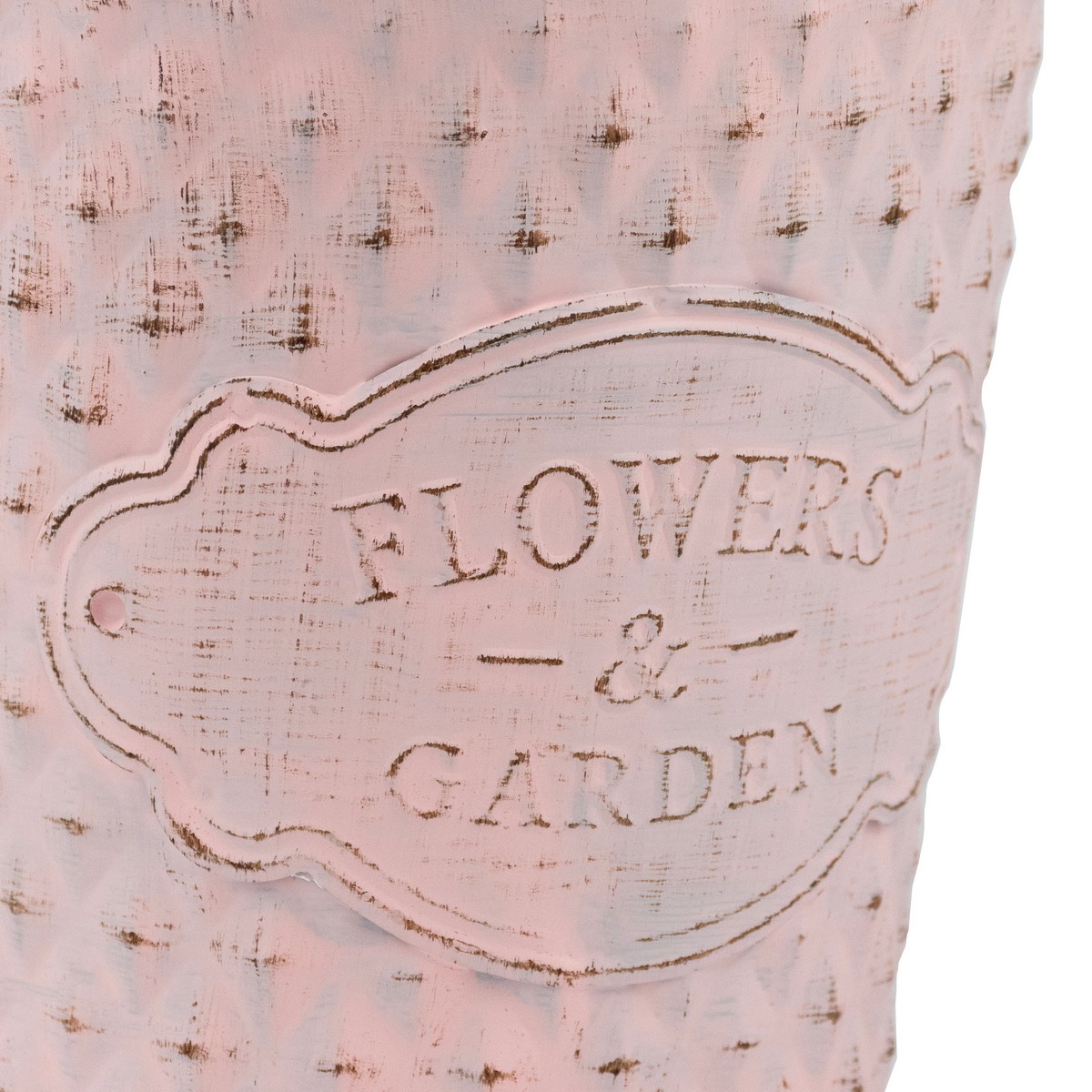 Кашпо (металл), D13xH12см, розовый в интернет-магазине флористических аксессуаров Азалия Декор