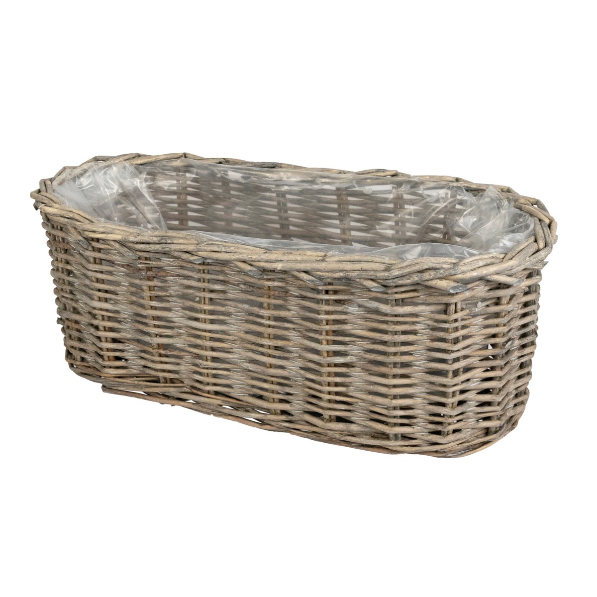 Кашпо плетеное (ива), 40х17хН15см, серый в интернет-магазине флористических аксессуаров Азалия Декор