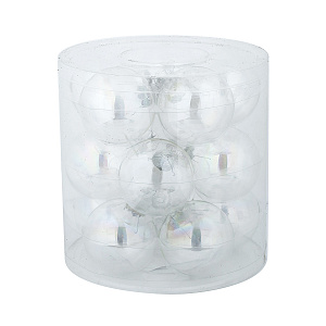 Набор шаров 15шт. в тубе (стекло), D6см, в асс., прозрачн. в интернет-магазине флористических аксессуаров Азалия Декор