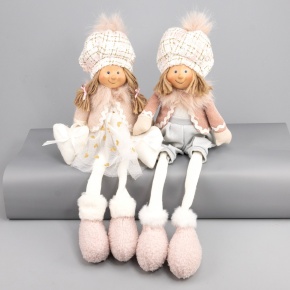 Сувенир Мальчик/Девочка сидящий, H38х15х10см, в асс., розовый в интернет-магазине флористических аксессуаров Азалия Декор