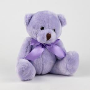 Игрушка м/н Медведь с бантом, 15см, светл.-сирен. в интернет-магазине флористических аксессуаров Азалия Декор