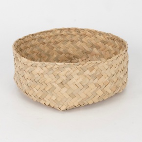 Кашпо плетеное (растительный материал), D16хH6см, натуральный в интернет-магазине флористических аксессуаров Азалия Декор