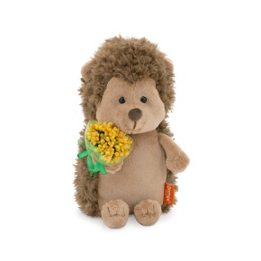 Игрушка м/н Ежик Колюнчик с букетом в подар. кор., 20см, коричневый в интернет-магазине флористических аксессуаров Азалия Декор