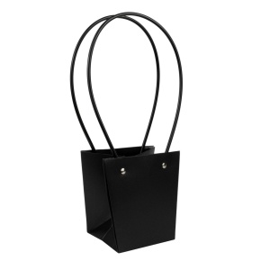 Пакет для цветов водостойкий (крафт), 13х9,5х13см (в уп. 10шт.), черный в интернет-магазине флористических аксессуаров Азалия Декор