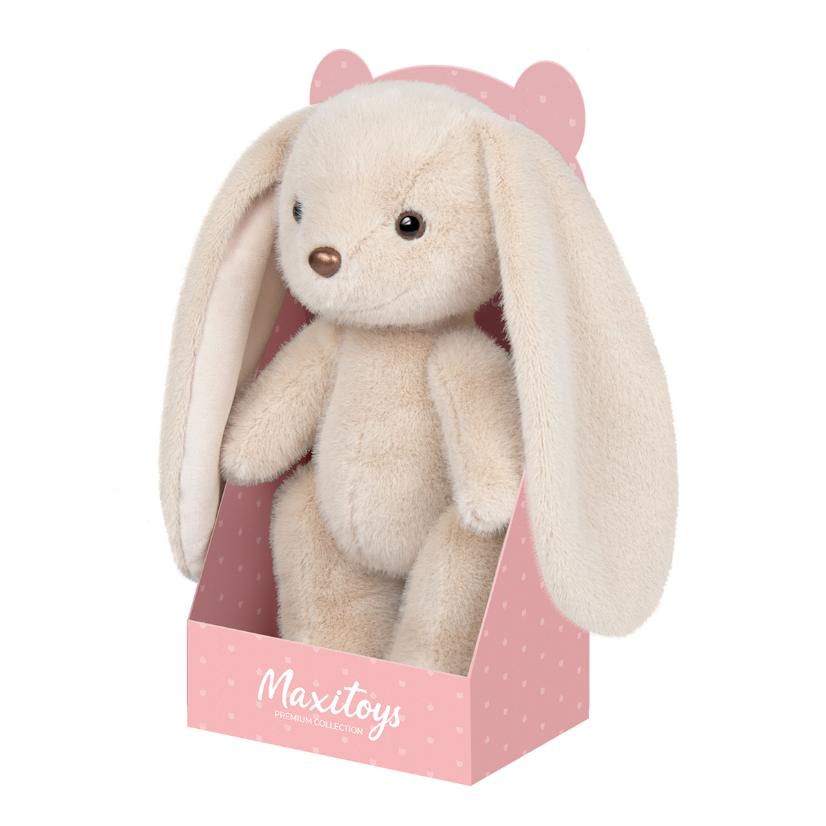 Игрушка м/н Зайка в подар. кор., 20см, кремовый в интернет-магазине флористических аксессуаров Азалия Декор