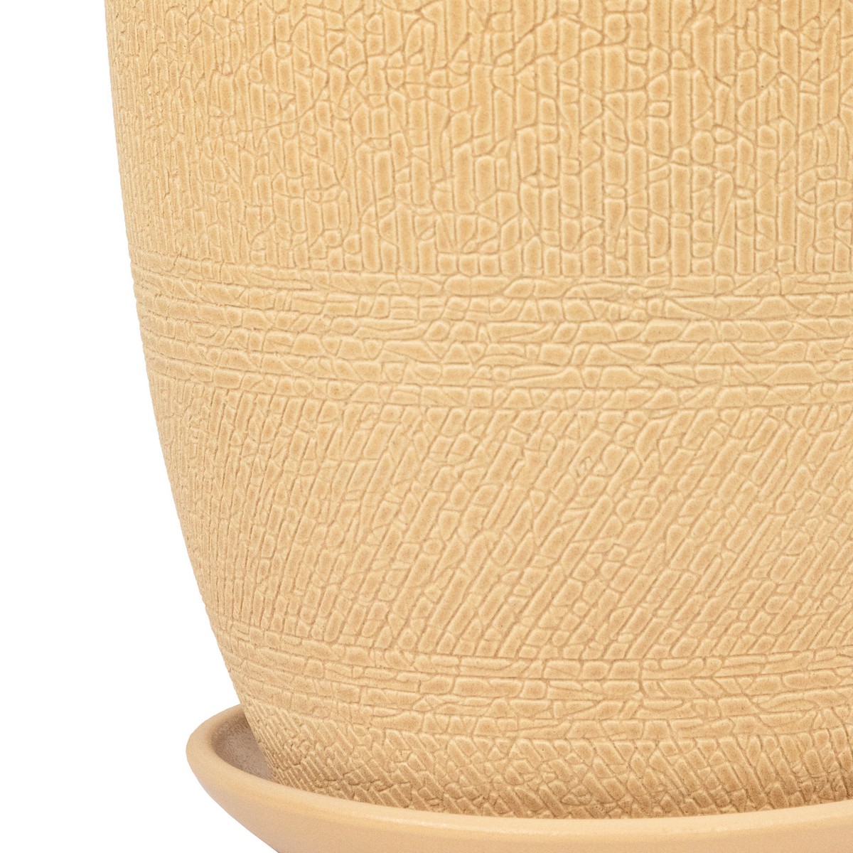 Цв. горшок с поддоном Деним (бетон), D21xH18см, 4л, бежевый в интернет-магазине флористических аксессуаров Азалия Декор