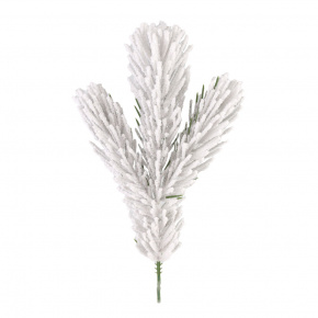 Ветка еловая заснеженная, 20см, белый в интернет-магазине флористических аксессуаров Азалия Декор