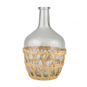 Ваза Бутылка (стекло), H24x15x15см, прозрачный в интернет-магазине флористических аксессуаров Азалия Декор