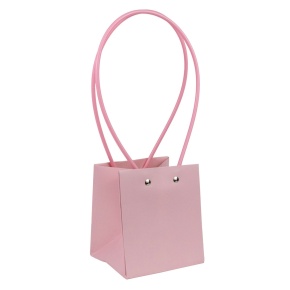 Пакет для цветов водостойкий (крафт), 11,5х10,5х13см (в уп. 10шт.), светло-розовый в интернет-магазине флористических аксессуаров Азалия Декор