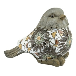 Садовая фигура Птичка (керамика), H23x33х19см, серый в интернет-магазине флористических аксессуаров Азалия Декор