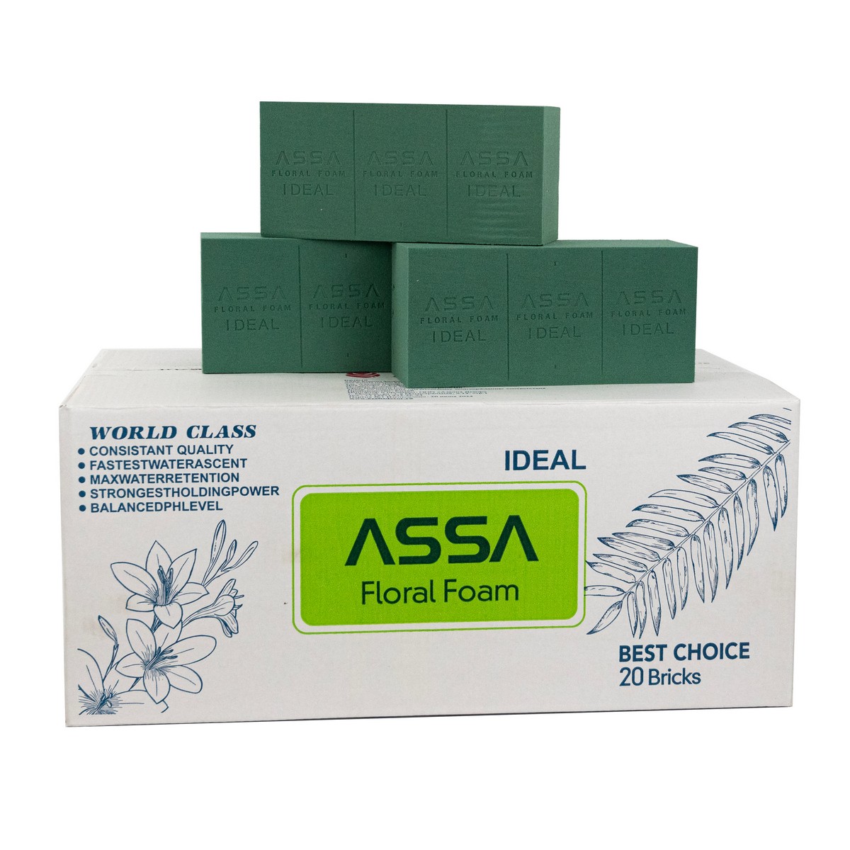 ASSA Кирпич флористический для живых цветов 23х11х8 см 20 шт. в интернет-магазине флористических аксессуаров Азалия Декор