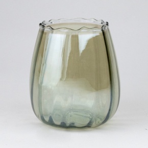 Подсвечник Стакан (стекло), H11хD10см, зеленый в интернет-магазине флористических аксессуаров Азалия Декор