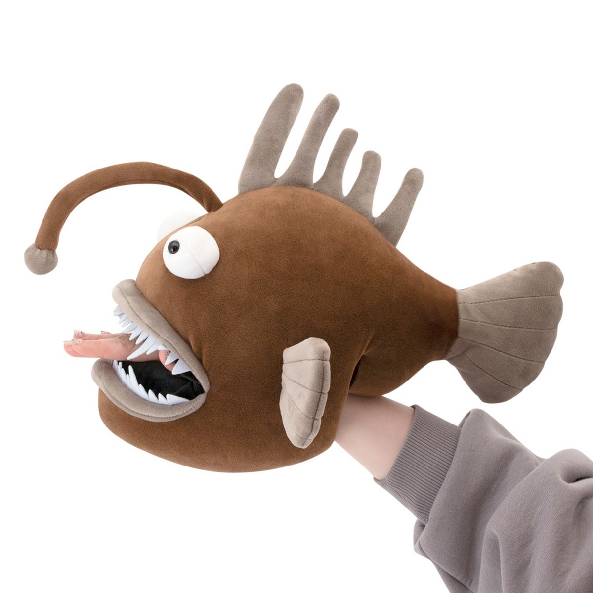 Игрушка м/н Рыба Удильщик, 35см, коричневый в интернет-магазине флористических аксессуаров Азалия Декор