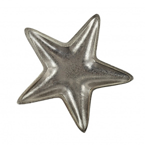 Поднос Звезда (металл), H2,5x19x18,5см, серебряный в интернет-магазине флористических аксессуаров Азалия Декор